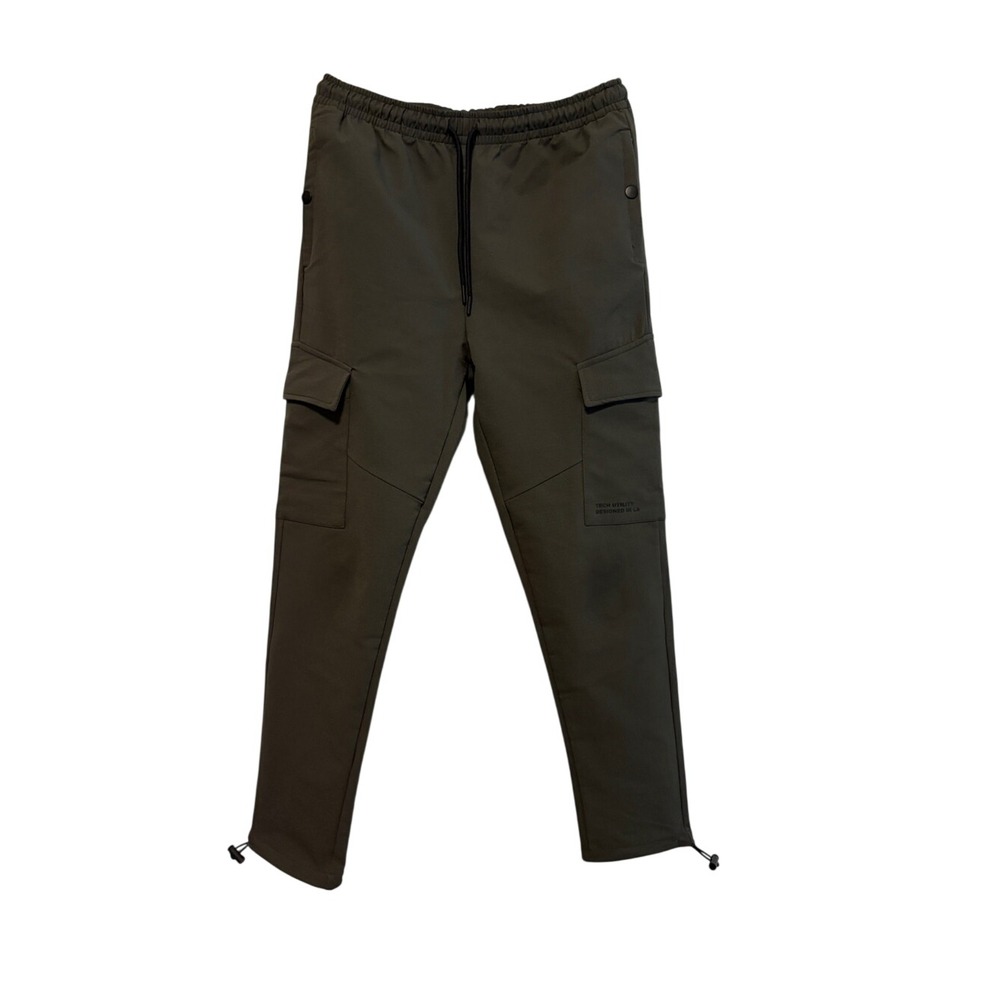Public Record Men's Olive Cargo Pants with‎ Drawstring Hem
